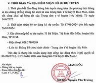 Trung Tâm Y Tế Hóc Môn Tuyển Dụng